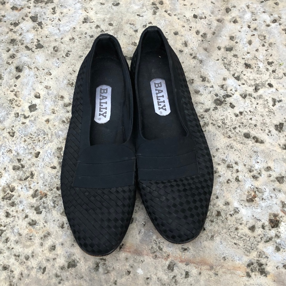 BALLY Braided Fabric & Leather Loafers Size 7